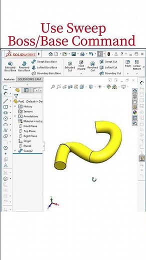 Use Sweep Boss/Base Command | Solidworks Tips