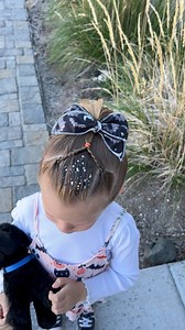 44K views · 301 reactions | Rosie really loves ponytails and asks for them a good amount of the time. Today we took an extra few minutes to spice up her ponytail with a few small braids, hair glitter and a bow. #easytoddlerhairstyles #girlshair #girlshairstyles #halloweenhairstyles | Easy Toddler Hairstyles | Facebook