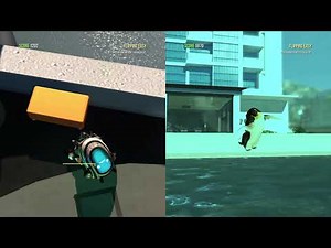 Goat Simulator penguin vs robot winner?