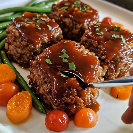 Mini Meatloaf Sheet Pan Dinner Enjoy a comforting, all-in-one meal with these juicy mini meatloaves baked alongside tender vegetables perfect for busy weeknights. Ingredients 1 pound ground beef 1/2 cup breadcrumbs 1/4 cup milk 1/4 cup ketchup 1/4 cup finely chopped onion 1 egg 2 cloves garlic, minced 1 teaspoon Worcestershire sauce 1 teaspoon dried oregano 1 teaspoon salt 1/2 teaspoon black pepper 1/2 cup trimmed green beans 1 cup baby carrots 1/2 cup cherry tomatoes 1/4 cup barbecue sauce (for