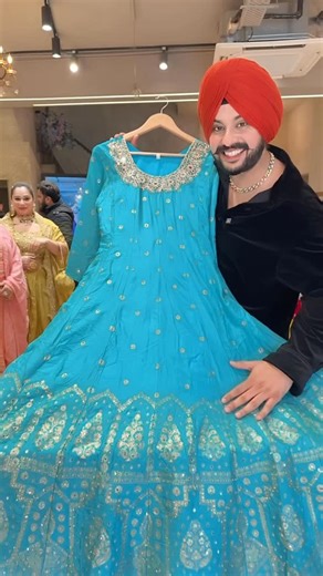 Label Amrita on Instagram: "Light Firozi Soft Silk Full Flair Hand Embroidered & Mirror Pasting Anarkali Gown With Heavy Banarasi Border & Duppata Follow @label_amrita for more design You can Purchase these trending designs on our Website WWW.LABELAMRITA.COM (link in Bio & Stories) Note- We Don’t take orders on Calls ,Whatsapp Or DM Shipping worldwide 🌍 Shipping free 🇮🇳 No COD"