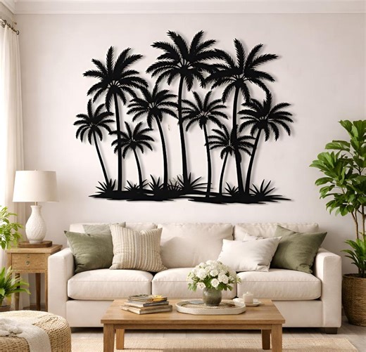 Tropical Palm Tree Wall Art, Metal Palm Tree Decor for Beach House or Coastal Home - Etsy