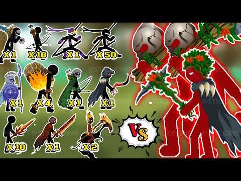 ALL UNITS vs The NEW GENERAL Army - FINAL BOSS x 2 & SICKLEBEAR ⚔️ Stick War Saga MOD 💥 Stickx9999