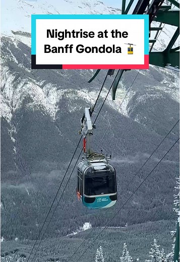 As the sun sets over Banff, Sulphur Mountain comes to life with Nightrise ✨ #MyBanff #banffnationalpark