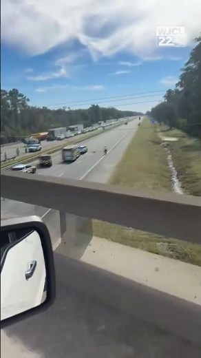 Medical helicopter lands on I-95 following crash