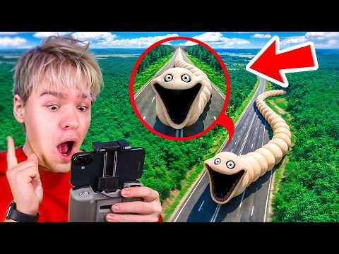 MY DRONE CAUGHT HUNGRY WORM IN REAL LIFE! HUGE DEVOURING WORM!!!