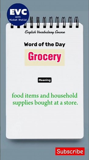 "Grocery" Meaning in English| English Vocabulary Course #english #englishvocabulary