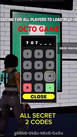 OCTO GAME 3 FORTNITE CREATIVE MAP SUNDAYCW /ALL SECRET CODES (2codes) 100M W / secret mask #shorts
