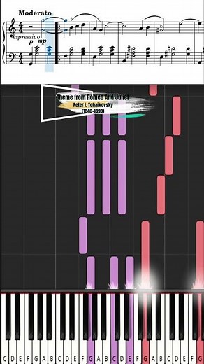 Theme from Romeo And Juliet [Peter Ilyich Tchaikovsky] ♫ Classic Piano Tutorial (Easy) #Shorts