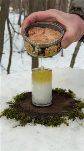 Genius Winter Hack: A Windproof Snow Lamp 🔥❄️. #camping #skills