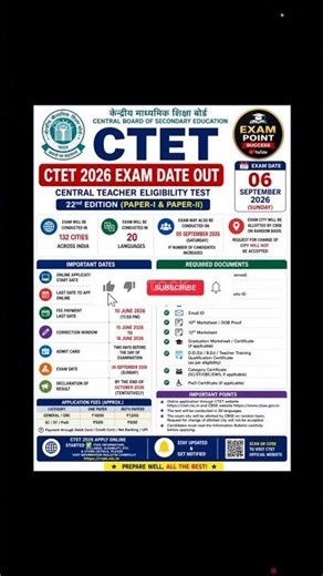 CTET NOTIFICATION OUT 2026 | CTET EXAM DATE 2026 | CTET LATEST NEWS TODAY
