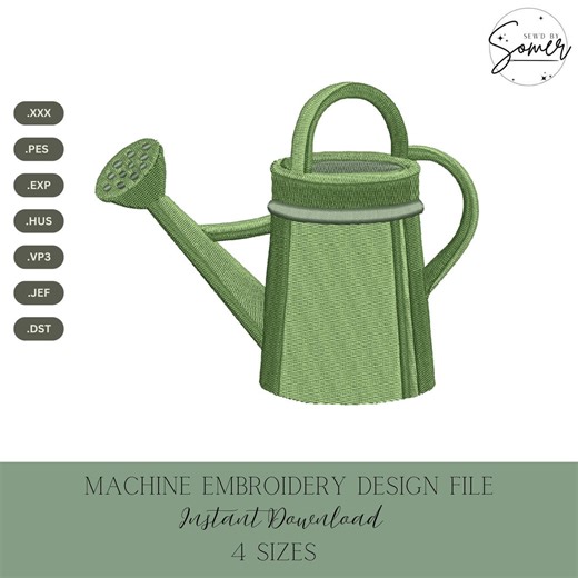 Watering Can Machine Embroidery Design: Gardening Stitch File (instant Download, 4 Sizes) - Etsy