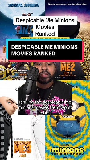 Despicable Me Minions Movies Ranked WORST TO BEST #despicableme #despicableme4 #minions #gru #illumination #minionsriseofgru