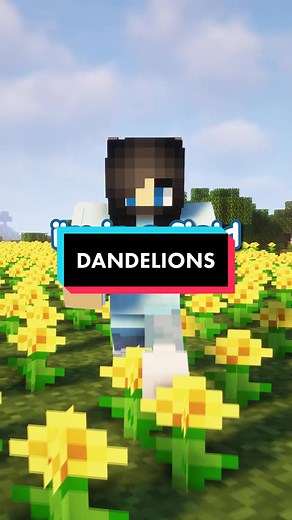 Exploring a Field of Dandelions in Minecraft