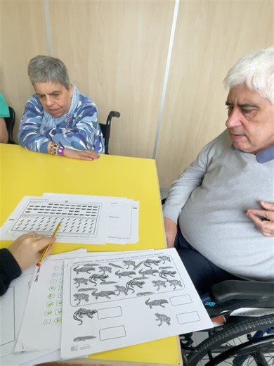 L’Onada Cerdanyola - Residència Joan XXIII on Instagram: "Fer fitxes d’estimulació cognitiva amb persones amb discapacitat intel·lectual és una activitat molt útil per potenciar les seves capacitats mentals i afavorir el seu benestar. Aquestes fitxes poden incloure exercicis senzills de memòria, atenció, llenguatge, orientació o raonament, adaptats sempre al nivell i a les necessitats de cada persona."