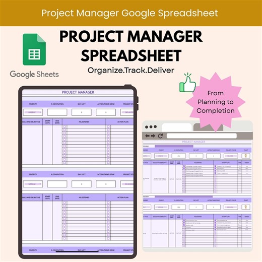 Google Sheets Project Manager Template | Project Management Dashboard | Planning and Tracking Tracker - Etsy Canada