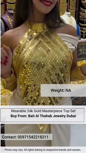 Wearable 24k Gold Masterpiece Top Set | Dubai Gold Top Dress Set | #dubaigold #dubaijewellery