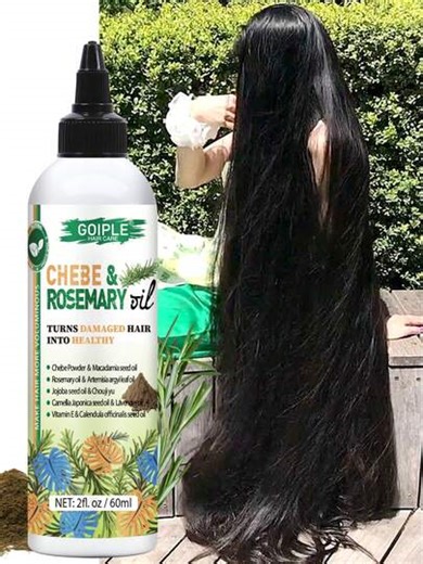 Goiple 60ml African Chebe & Rosemary Oil, Strengthening Hair. This Blend Of African Chebe Powder And Rosemary Essential Oil Nourishes Dry, Damaged Hair, Repairs Split Ends, And Promotes Scalp Health. Suitable For All Hair Types, For Both Men And Women. | SHEIN