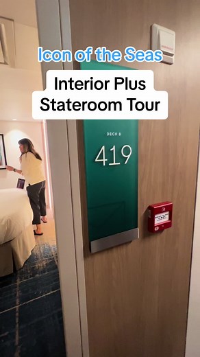 Room Tour of an Interior Plus Stateroom on Icon of the Seas. A budget friendly option to get yourself on the Icon! #royalcaribbean #cruise #cruiseship #comeseek #iconoftheseas #cruisevacation #cruisetips #cruisetiktok #cruisetravelagent #traveltiktok