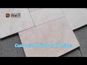 First Stone - Beige Limestone French Pattern Deck Paver In Tile Travertine Paving Stone