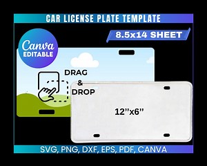 Car License Plate Sublimation Template, License Plate Template for Sublimation, Car License Plate Frame Template, License Plate Svg - Etsy