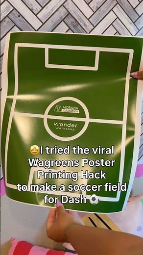 Printing a soccer field for my students by using the viral Walgreens Printing Hack