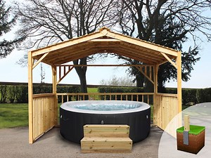 Hot Tub Gazebo DIY Kit, 3m X 3m, Including Fixings, Pergola, BBQ Cover, Cheap, Editable! (including Hot Tub Steps) - Etsy UK