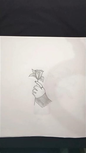 Hand Holding Flower 🌷 | Easy Pencil Sketch #arts #artshorts #sketch #youtubeshorts