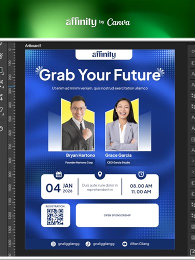 Tutorial membuat foto keluar frame di Affinity by Canva. Cara ini bisa kamu pakai untuk membuat foto dalam desain kamu jadi lebih menarik. Simak videonya sampai selesai biar kamu langsung paham. Semoga bermanfaat ya! Thank you. #affinity #canva