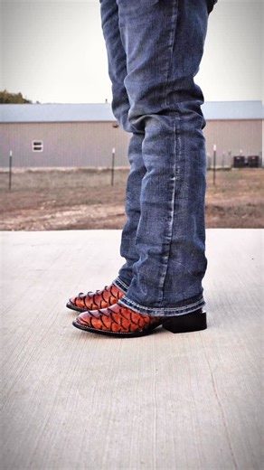 A Closer Look At Our NEW Cognac Jumbo Python Boots For ONLY $129.99!!🐍🔥Available EXCLUSIVELY At TEXASBOOTRANCH.NET | Texas Boot Ranch