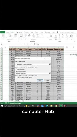 Excel Pivot Table in 60 Seconds 🔥 #excel #exceltips #trending #viral #shorts #reels #microsoft