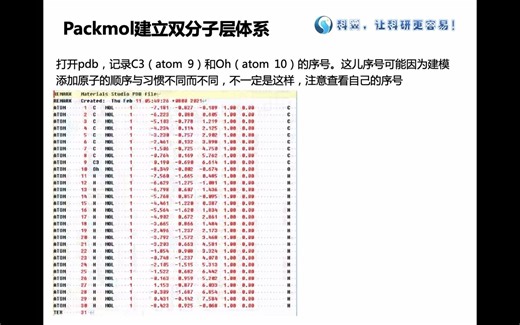 Materials Studio视频教程---Packmol建立双分子层体系