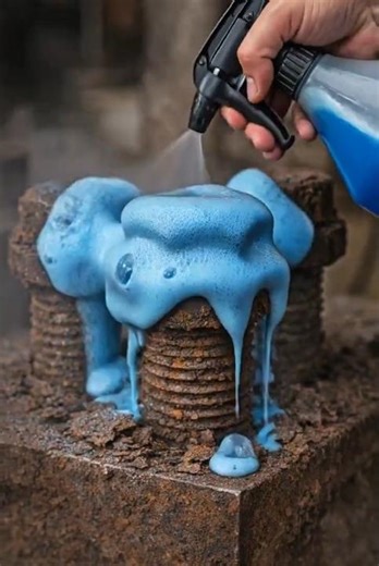How to Remove Rust from Bolts INSTANTLY! (Blue Shower Hack – No Scrubbing!)"😳🔩