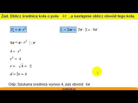 Oblicz średnicę koła i obwód koła - Zadanie - Matfiz24.pl
