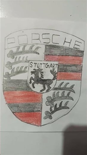PORSCHE logo drawing #shorts #short #viral #ytshort #youtube #short