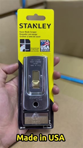 Stanley 28-500 Glass Scraper Made in USA Removes paint, glue, putty or adhesive from glass, tile, walls, floors or other smooth surface. Comes with 5 blades #stanley #handtool #xmaspresents #madeinusa #scraper #secretsanta #dadsgift