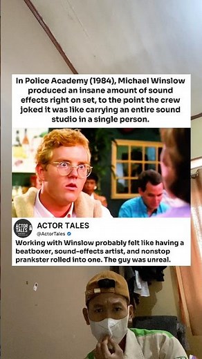 In Police Academy (1984), Michael Winslow produced an insane amount of sound effects right on set,