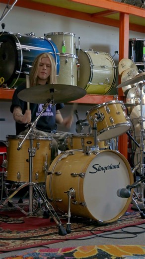 1990s Slingland Artist Custom Natural Maple Drum Set 14x20 8x12 14x14 and 5x14