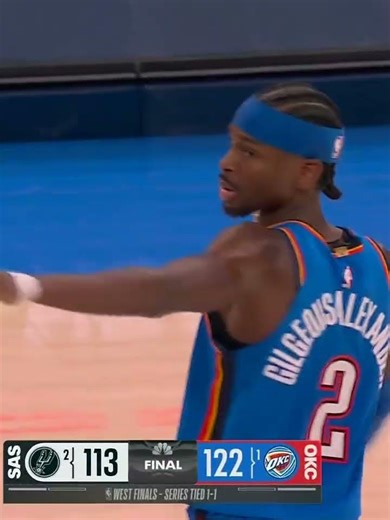 OKC RESPONDS‼️ Thunder hold off Spurs in Game 2 to tie WCF at 1-1 🔥