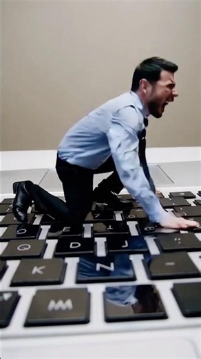 Tiny Office Rage: When the Keyboard Fights Back! #stress #office #shorts