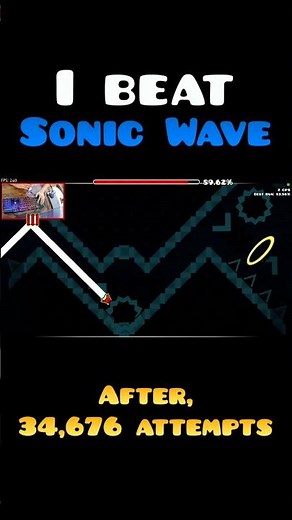 I BEAT SONIC WAVE IN 34,676 ATTEMPTS!!! #gd #geometrydash #fyp