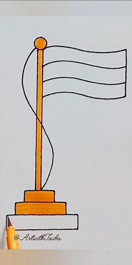 Beautiful Easy Flag Drawing #flag #drawingtutorial #coloring