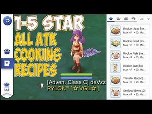 Cooking Recipes 1-5 Star | Food Buff Recipes | Ragnarok Mobile Eternal Love