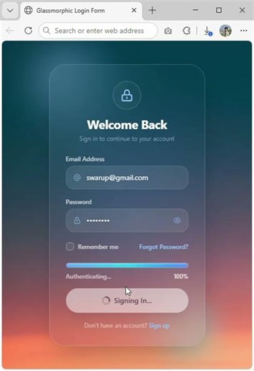 Modern login form made with only HTML & CSS - Transparent Login Form | #coding #css #shorts