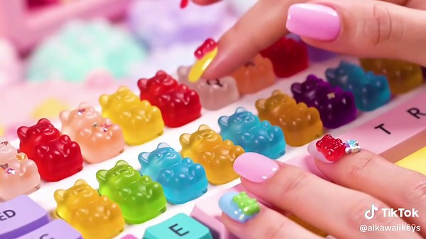 Typing on a Gummy Bear Keyboard: ASMR Experience