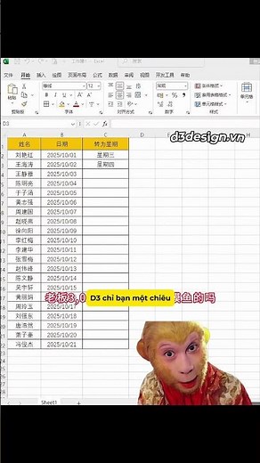 Học Excel - Chuyển ngày tháng thành thứ trong tuần #exceltips #excel #tinhocvanphong