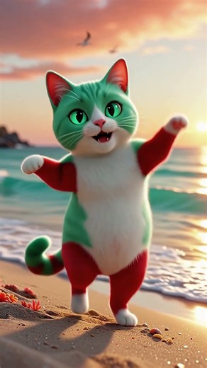 Dancing Cat on the Ocean?! 🌊🐱 //Ocean Dancing Cat Goes Viral#catdance