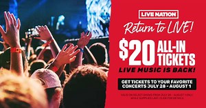 33K views · 184 reactions | The return of live music is here!  Celebrate with $20 all-in tickets for select shows! Get your tickets here: https://livemu.sc/3f0VBuc | Live Nation Concerts | Facebook