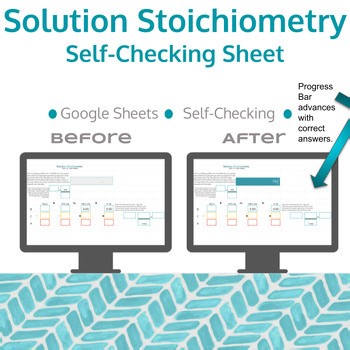 Chemistry Solution Stoichiometry Self Check BCA Tables Google Worksheet Activity