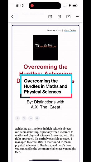 Overcoming Hurdles: Achieving 90% in Maths & Physical Sciences